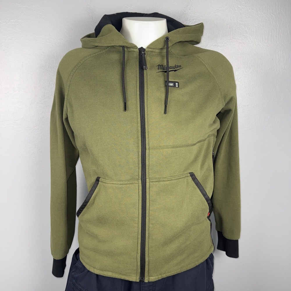Milwaukee M12 Heated Hoodie Green Medium Zip Up Jacket Heavy Duty Workwear *READ